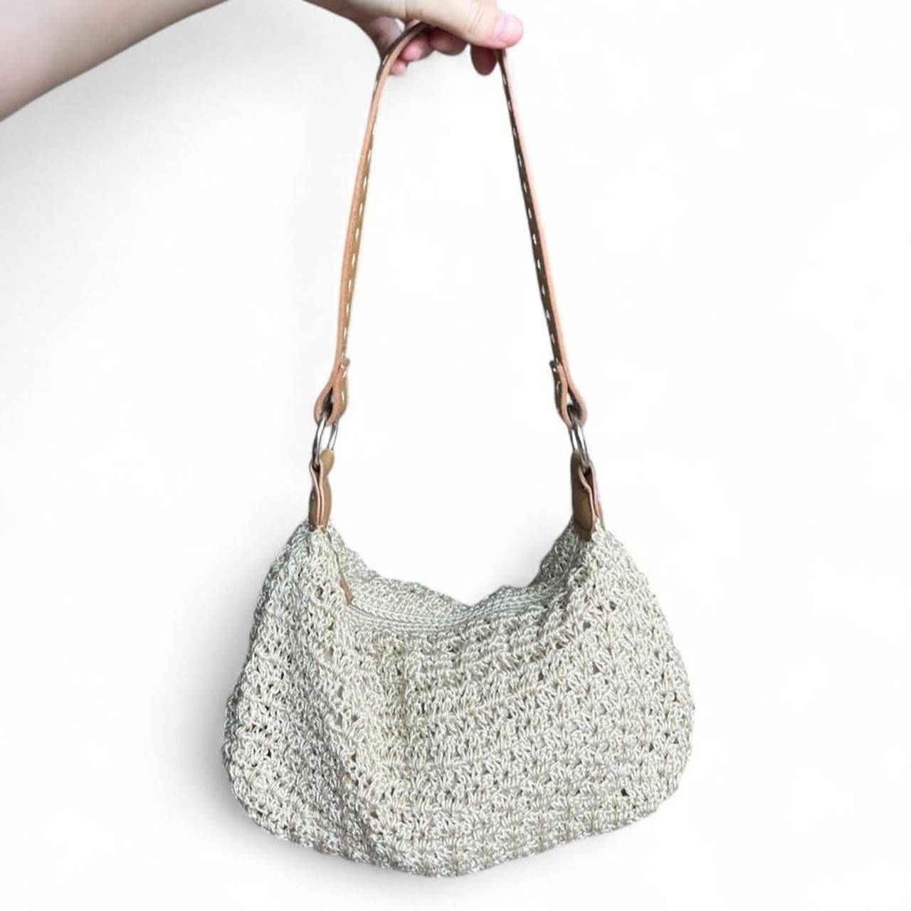 Le-Chateau Women's Cream Crochet Bag